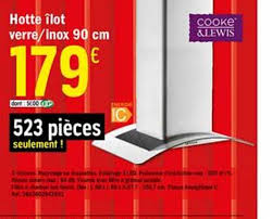 Offre Hotte Ilot Verre Inox 90 Cm Cook Lewis Chez Brico Depot
