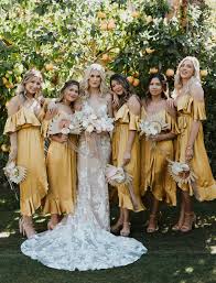 This Desert Meets Tropical Wedding In Palm Springs Brings The Mustard Yellow Hues Green Wedding Shoes Bohemian Bridesmaid Dress Mustard Bridesmaid Dresses Yellow Bridesmaid Dresses