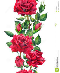 Red Roses Flowers Floral Seamless Border Watercolor Frame Stock Image Image Of Sketch Colour Rose Flower Sketch Red Roses Beautiful Butterfly Photography