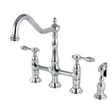 The 8 main types of kitchen faucets for your kitchen sink. Kingston Brass Ks1271talbs Tudor Bridge Kitchen Faucet With Brass Sprayer Polished Chrome Kingston Brass