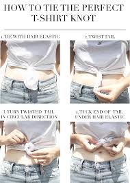 A Simple Summer Look How To Tie The Perfect T Shirt Knot Too Polished Knotted Shirt Outfit Tie Shirt Knot Tshirt Outfits