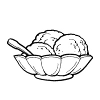 Ice cream sundae coloring page. 3 Scoops Of Ice Cream In A Dish Coloring Pages Surfnetkids