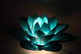 Lighting Turquoise Lamps Lotus Flower Lamp Amazing Night Light Etsy In 2021 Flower Lamp White Lotus Flower Flower Lights