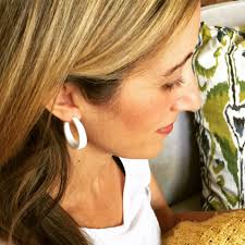 White Lola Hoop Earrings