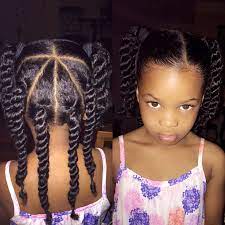 Two Strands Twist Ponytails Little Girl Hairstyles Natural Hair Styles Lil Girl Hairstyles
