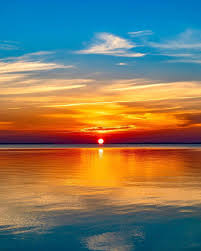 I think that painting skies and clouds is one of the most enjoyable aspects of watercolour painting. Blue Orange Sunset Ocean Landscape Painting Blue Sunset Sunset