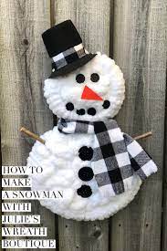 Diy Snowman Snowman Wreath Diy Snowman Decor Snowman Wreaths Front Door Wreath Free Tuto Christmas Wreaths Diy Diy Snowman Decorations Snowman Decorations