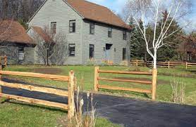 The horizontal rails are available either split or round in lengths from 8 to 11 feet. Split Rail Fences Landscaping Network Driveway Entrance Landscaping Driveway Fence Driveway Landscaping