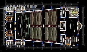 مخططات معمارية قاعة عرض مسرحية اوتوكاد Dwg
