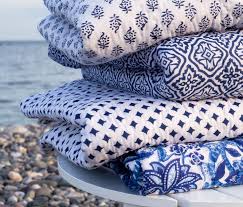 Block Printed Kantha Quilts Kalyana Textiles Print Bedding Beach House Interior Coastal Bedrooms