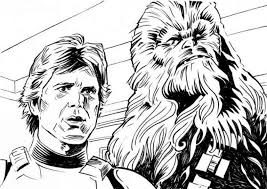 Star Wars Coloring Pages Free Printable Star Wars Coloring Pages Star Wars Drawings Han Solo And Chewbacca Star Wars Gifts