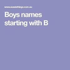 Boys Names Starting With B