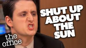 Darryl's interview from the office where he kills the fish but this time he  gone