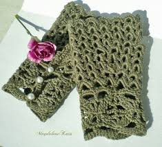 This pattern is also great stash buster project. Crocheted Victorian Fingerless Gloves Sage Cotton Silk Blend Etsy