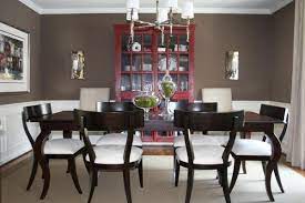 If you are not satisfied with the option brown dining rooms, you can find other solutions on our website. Brown Walls Transitional Dining Room Benjamin Moore Whitall Brown