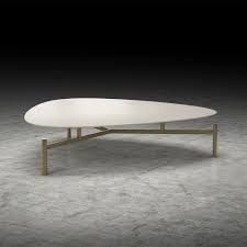 This modern, glass coffee table is designed with an elegant gold trim and an open, round shape the open modern industrial: Modloft Black Finsbury Low Almond Modern Coffee Table Eurway