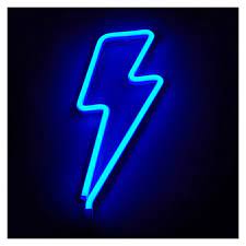 Neon Lightning Bolt Light Blue Blue Neon Lights Light Blue Aesthetic Blue Aesthetic Pastel