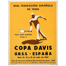 Did you scroll all this way to get facts about tennis club? Original Vintage 1967 Copa Davis Cup Tennis Poster Sport Ussr Spain Urss Espana Tennis Posters Davis Cup Tennis Davis Cup