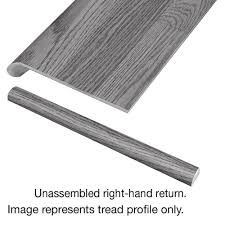 Shop online for stair nosings at tools4flooring.com. Cap A Tread Shale Grey 47 In Length X 12 1 8 In Deep X 1 11 16 In Height Vinyl Right Return To Cover Stairs 1 In Thick 016173725 The Home Depot Grey Wood Vinyl Grey Wood Tile