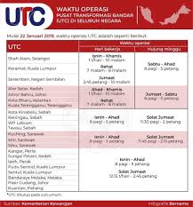 Pusat transformasi bandar (utc) yang kebiasaannya dulu beroperasi dari 8 pagi sehingga 5 petang (setiap hari), telah diubah masa operasinya bagi menghormati bulan ramadan. Waktu Operasi Utc Di Seluruh Negara Mama Maszull