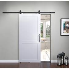Pinecroft 36 In X 84 In Millbrooke White H Style Ready To Assemble Pvc Vinyl Sliding Barn Door Wit In 2020 White Barn Door Sliding Doors Interior Wood Doors Interior