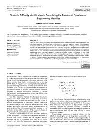 Double angle and half angle formulas. Pdf Student S Difficulty Identification In Completing The Problem Of Equation And Trigonometry Identities
