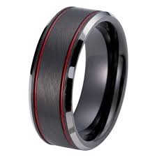 Male Wedding Bands Mens Red Black Wedding Ring Tungsten Wedding Bands In 2020 Mens Wedding Bands Tungsten Mens Wedding Rings Tungsten Wedding Bands