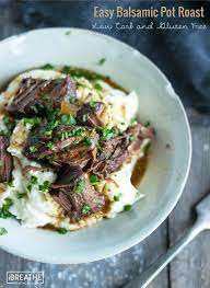 Easy Keto Balsamic Beef Pot Roast Low Carb Recipe Ideal Protein Recipes Pot Recipes Balsamic Pot Roast
