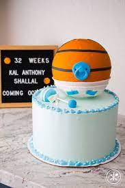 A Cute Way To Celebrate A New Baby Boy This Basketball Themed Baby Shower Is Full O Basketball Baby Shower Basketball Theme Baby Shower Boy Baby Shower Themes