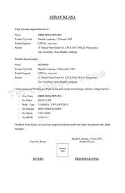 Demikian surat permohonan ini saya ajukan untuk digunakan sesuai dengan kepentingannya. Contoh Surat Kuasa Pengambilan Bpkb Motor Di Oto Finance Berbagi Contoh Surat