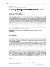 Pdf Diversity Management And The Role Of Leader