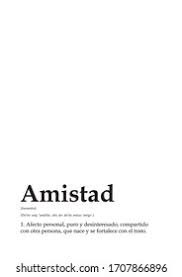 Amistad Meaning Spanish Personal Affection Pure Stock Vector (Royalty Free)  1707866896 | Shutterstock