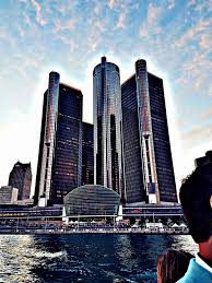 Detroit Mi As Seen From Ferry On The Detroit River Motor City Detroit Skyline Detroit City Detroit City Skyline