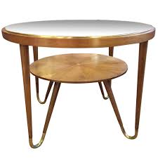 Overall the table is in very good original vintage condition.measurements: Round Coffee Table Wood Inlaid Curved Brass Legs Glass 1950s Design Pi000001639 Arta Plaza Le Site D Annonces D Objets D Art Antiquites Et Design