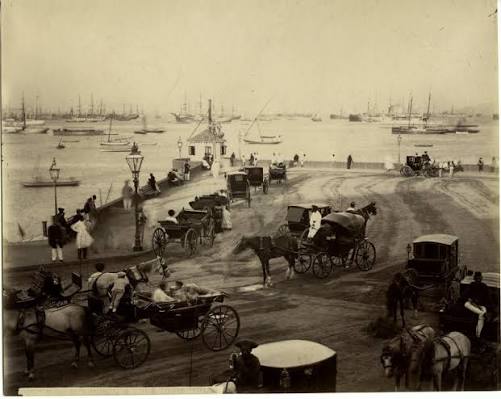 Bombay Photo Images[ Mumbai]: Bombay (Mumbai) Harbour Scene -views- before gate way of india was built and after[Vintage Photograph]
