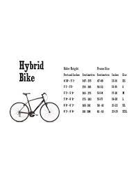 Women S Hybrid Bike Frame Size Chart Hybrid Bike Bike Frame Bicycle Frame Size