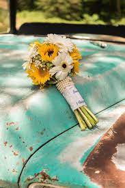 Silk gerbera daisy sunflowers autumn home decoration flower bouquet table decor. Sunflower And Gerbera Daisy Wedding Bouquet