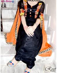 Black And Orange Dress Pakistani Splendid Black And Orange Embroidered Punjabi Suit Buy Online Punjabi Suit For Ladies Stylish Dress Designs Beautiful Suit
