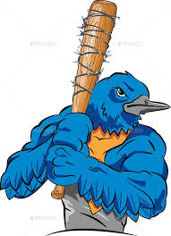 Birds On The Bat Logo Cartoon Muscular Bird Cartoon Birds Cartoon Bird