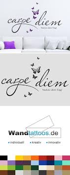 Wandtattoo Carpe Diem Mit Schmetterlingen Tattoo Carpe Diem Lettering Carpe Diem