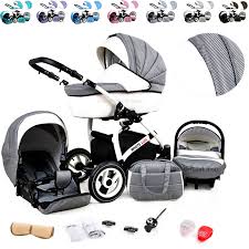 Baby Pram 3 In 1 Buggy Pushchair Newborn Car Seat Carrycot Travel System Pushchair Car Seats Newborn Carseat