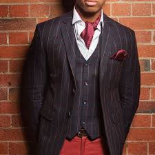 By Urbbana Navy With Maroon Windowpane Check Cotton Jacket And Waist Coat Silk Cravat And Pocket Square Burgundy Cotto Cotton Chinos Cotton Jacket Menswear