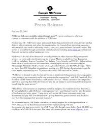 The industry's largest and most trusted press release distribution network. Press Release Energie Nb Power