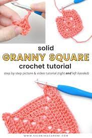 The Perfect Solid Granny Square Pattern Crochet Tutorial Step By Step Pictur Crochet Tutorial Granny Square Crochet Patterns Free Granny Square Crochet Pattern