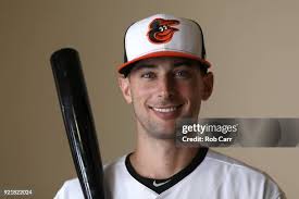 Alex Presley of the Baltimore Orioles poses for a photo during photo...  News Photo