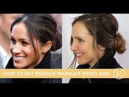 How To Get Meghan Markle S Messy Bun Look Meghan Markle Hair Hair Bun Tutorial Hair Tutorial