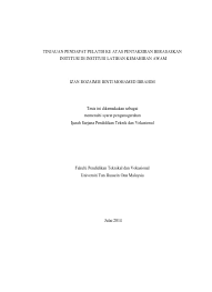 Sebenarnya ada banyak institusi yang menawarkan latihan kemahiran termasuk dari tevt ataupun dari ilka iaitu institut dibawah latihan kemahiran. Tinjauan Pendapat Pelatih Ke Atas Pentaksiran Berasaskan Institusi Di Institusi Latihan Kemahiran Awam
