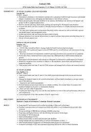 It Team Leader Resume Samples Velvet Jobs