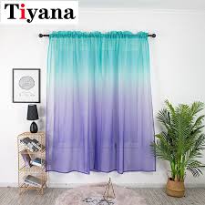1 pc sheer gradient curtains for living