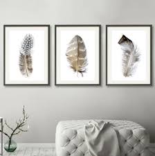 Join our free printable community to start your diy decorating today! Bohemian Home Decor Feathers Wall Art Set Of 3 Brown Wall Art Printable Prints Art Collectibles Fontane Physio De